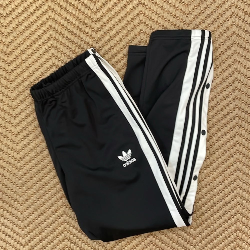 adidas Black Joggers with White Stripes